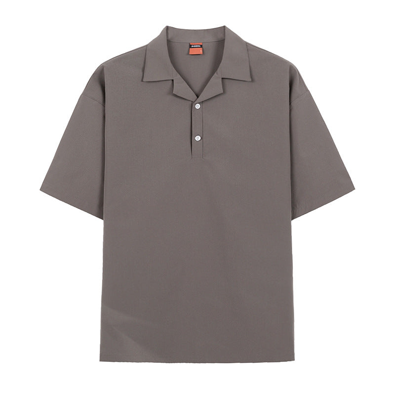 Solid Cotton Linen Short Sleeve Shirt