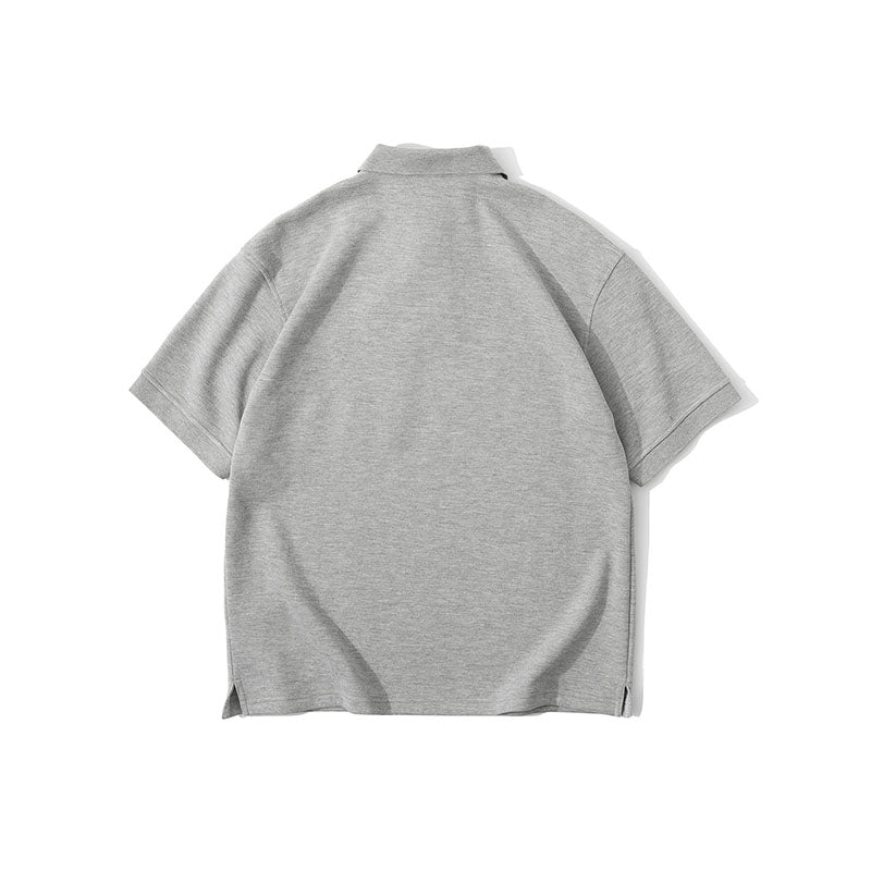 Men's Solid Color Loose Polo Shirt