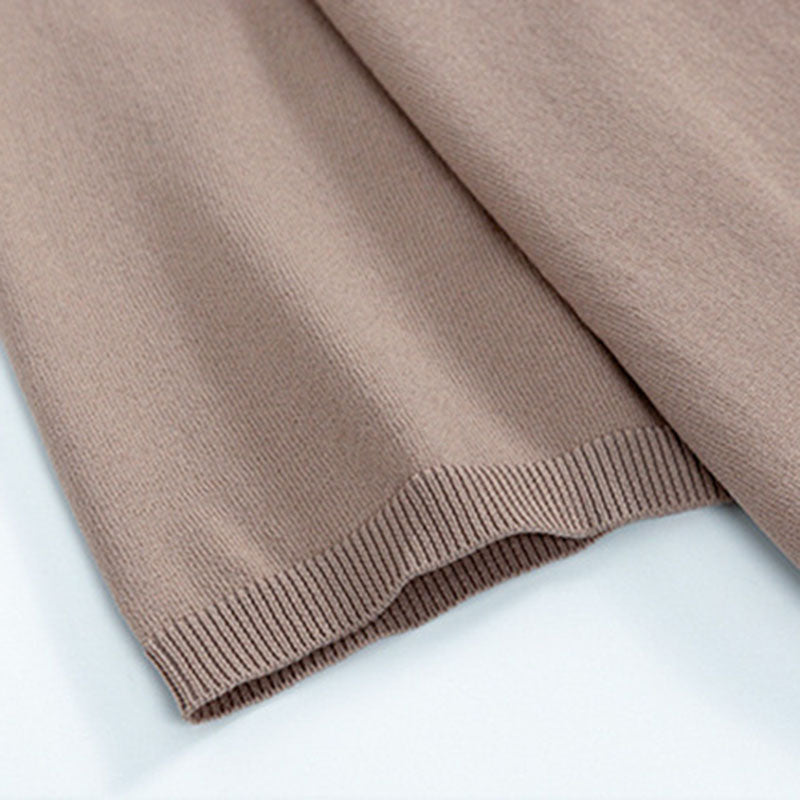 Solid Color Thin Knit Polo Shirt