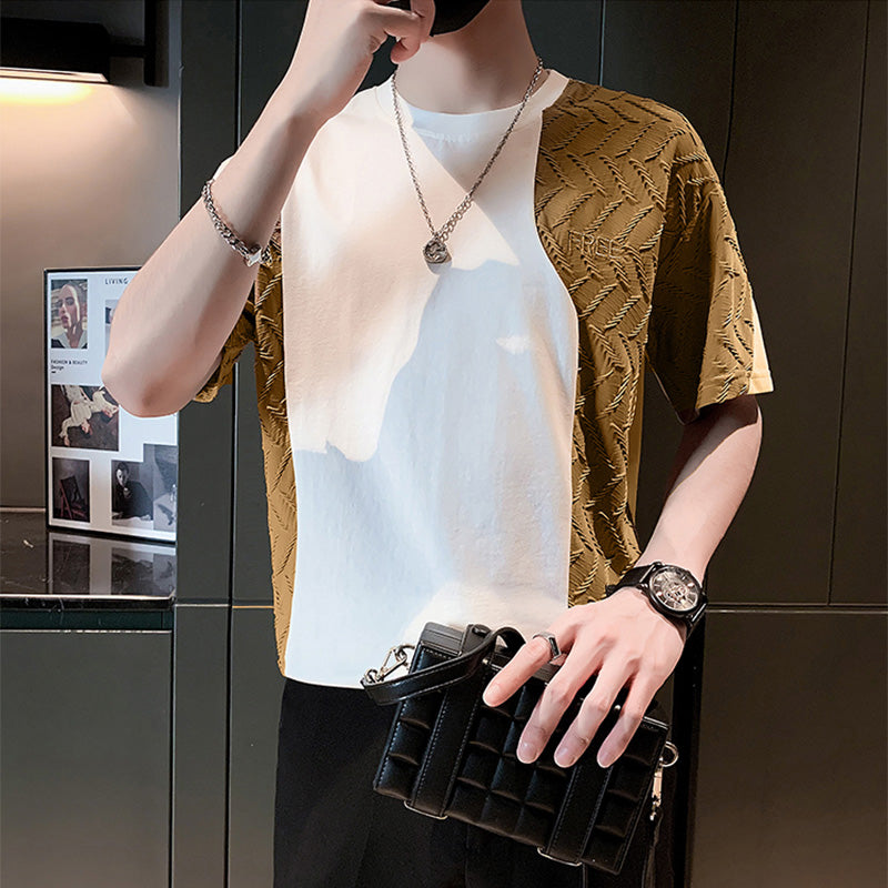 Men's Business Summer Stitching Short-sleeved T-shirt