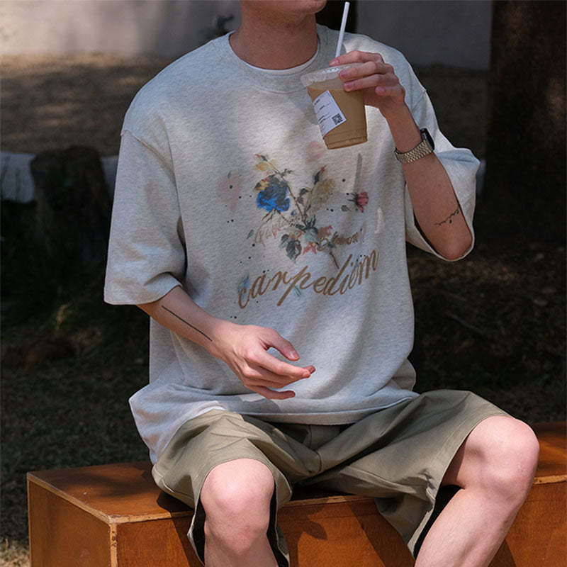 Flower Japanese Retro Cotton T-shirt