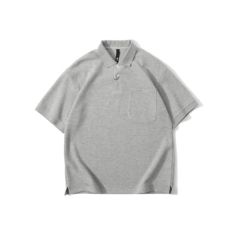 Men's Solid Color Loose Polo Shirt