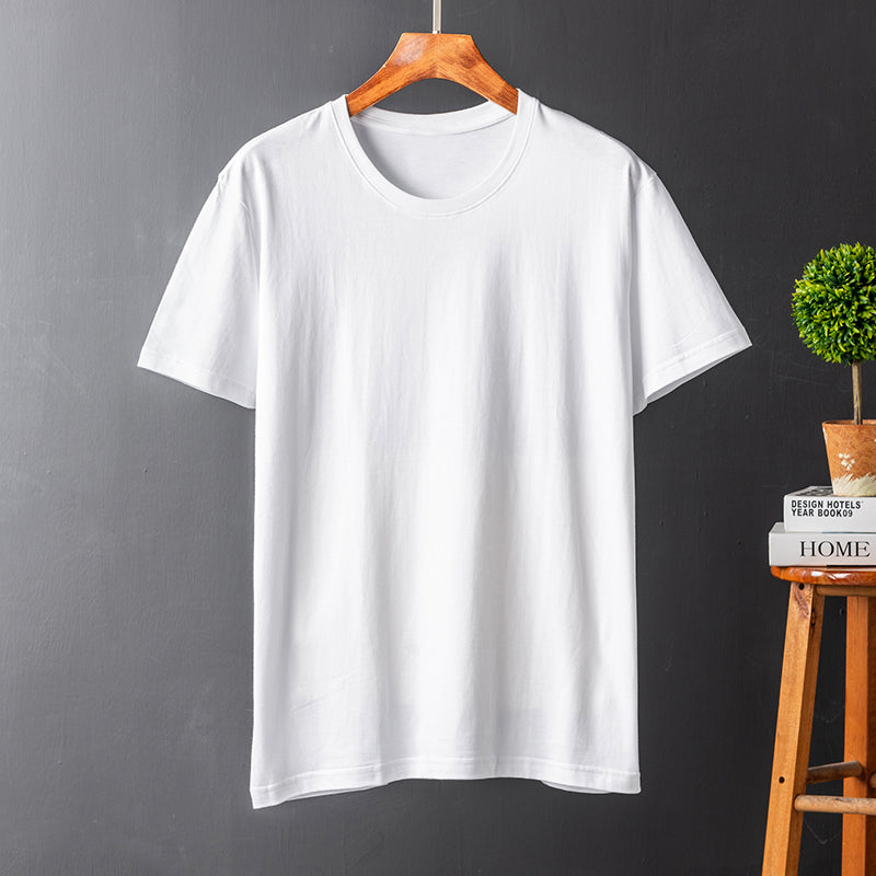 Men's Casual Solid Color Retro Round Neck Overalls Short Sleeve T-Shirt