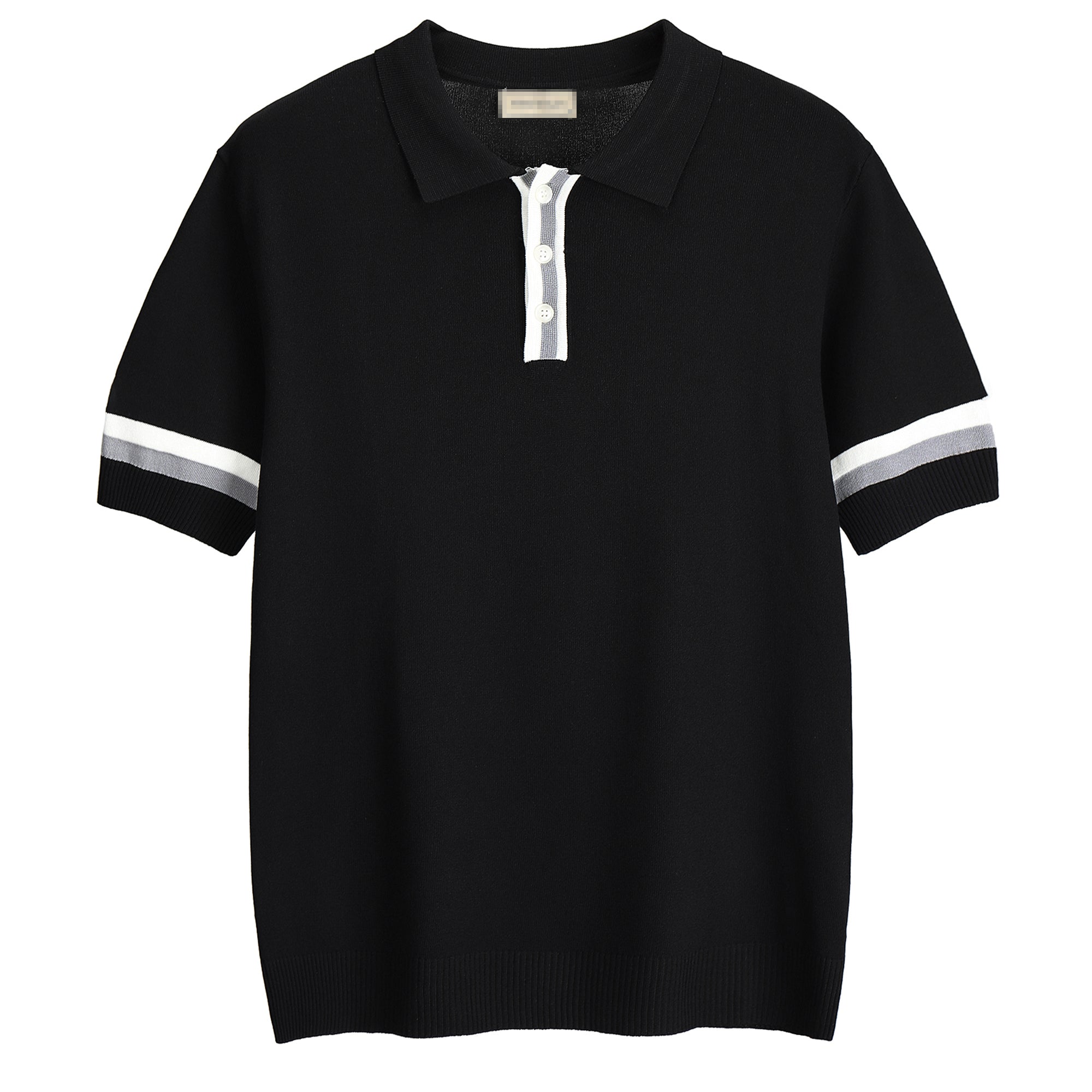 Summer Short-sleeved POLO Shirt Men's Slim-Fit Contrast Color Ice Silk Knitted T-shirt