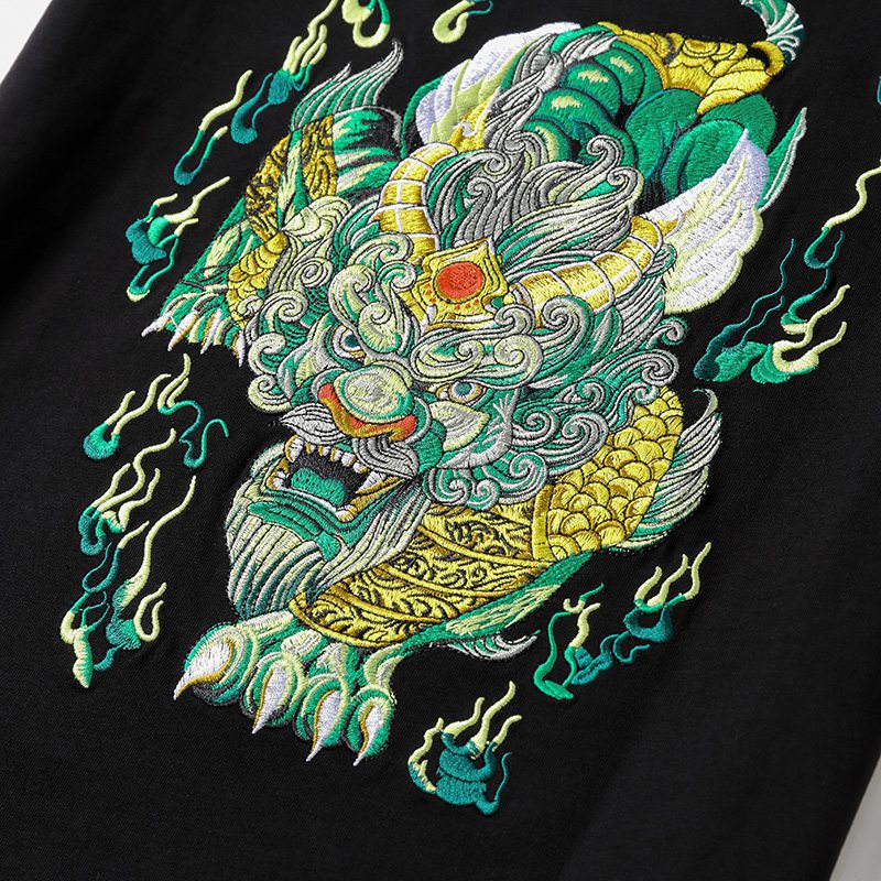 Embroidered Cotton Short-sleeved T-shirt