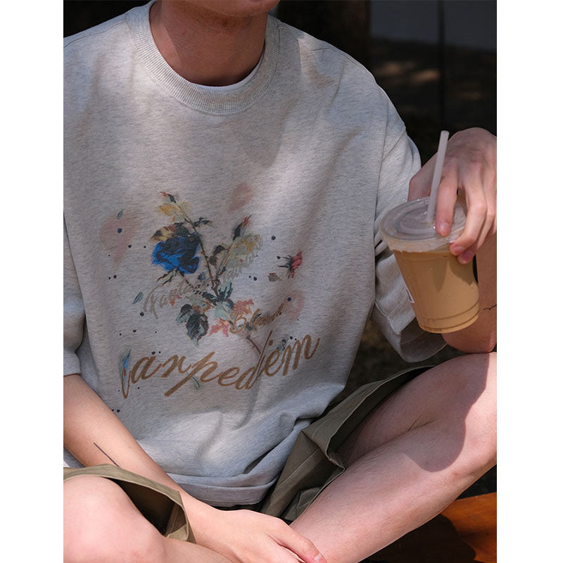 Flower Japanese Retro Cotton T-shirt