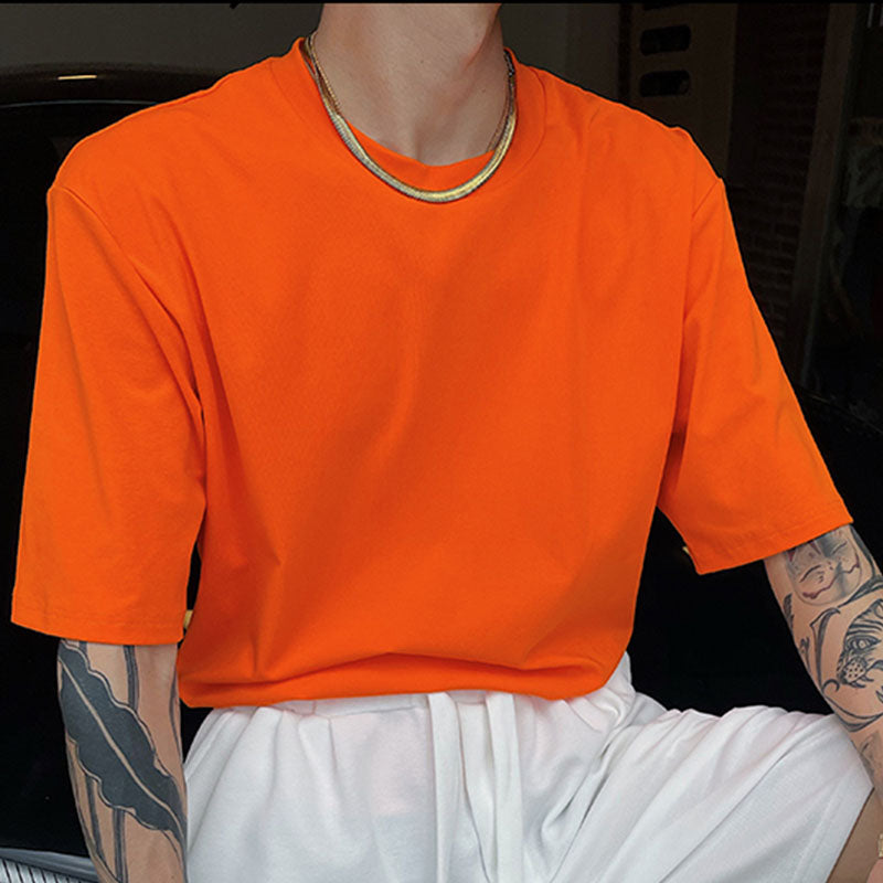 Loose Crew Neck Short Sleeve T-Shirt Vintage Tee