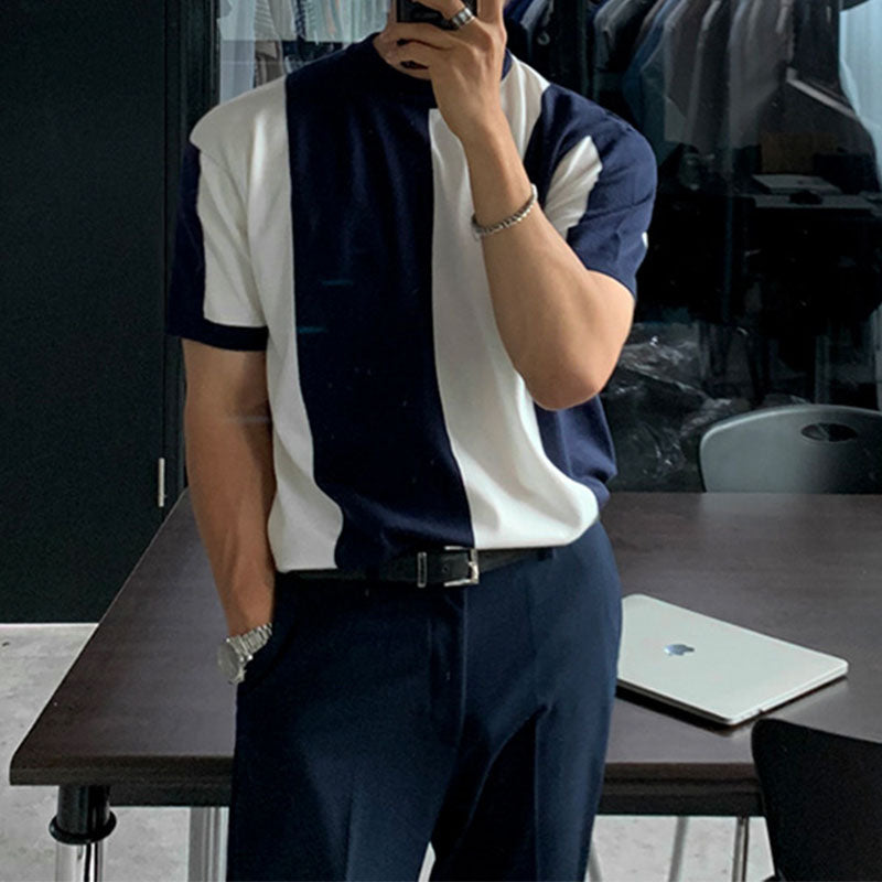 Men's Ice Silk Short Sleeve Knit T-Shirt