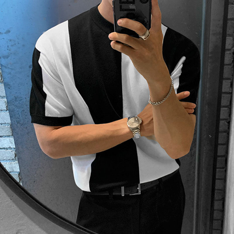 Men's Ice Silk Short Sleeve Knit T-Shirt