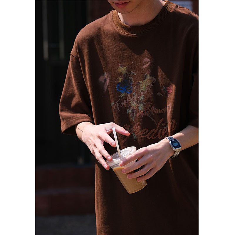 Flower Japanese Retro Cotton T-shirt
