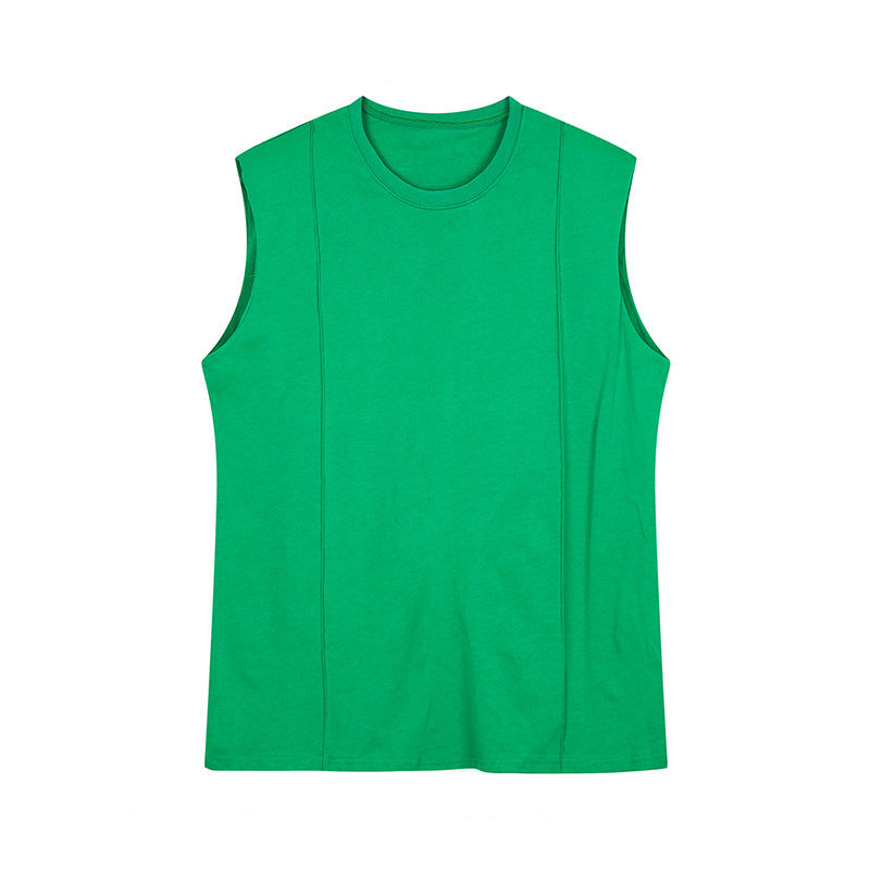 Men's Sleeveless T-Shirt Shoulder Pads Loose Vest