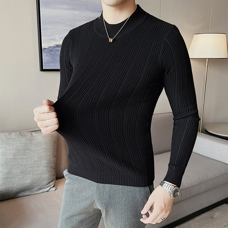 Men's Half High Neck Slim Long Sleeve T-Shirt