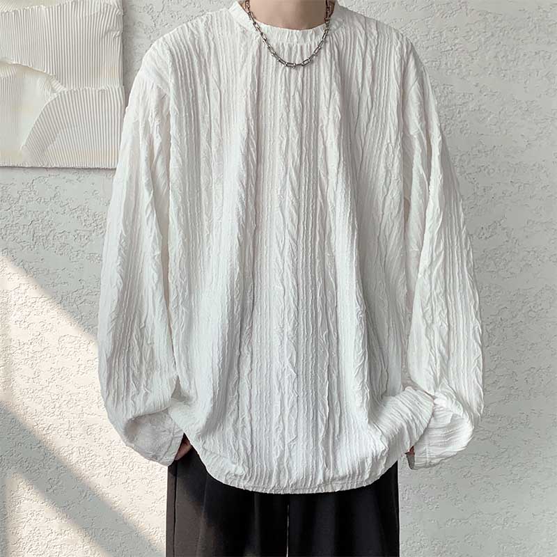 Men's Loose Drape Retro Casual Solid Color T-Shirt
