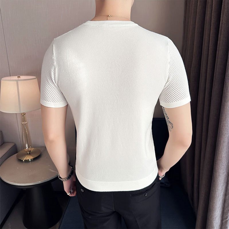Men's Slim Fit Hollow Knit T-Shirt