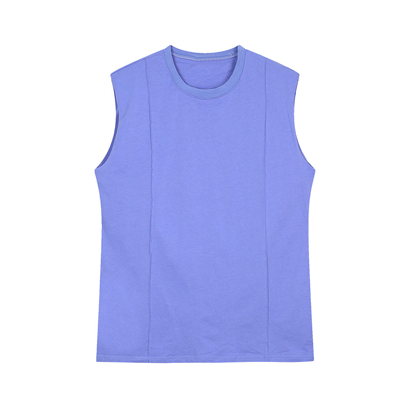 Men's Sleeveless T-Shirt Shoulder Pads Loose Vest