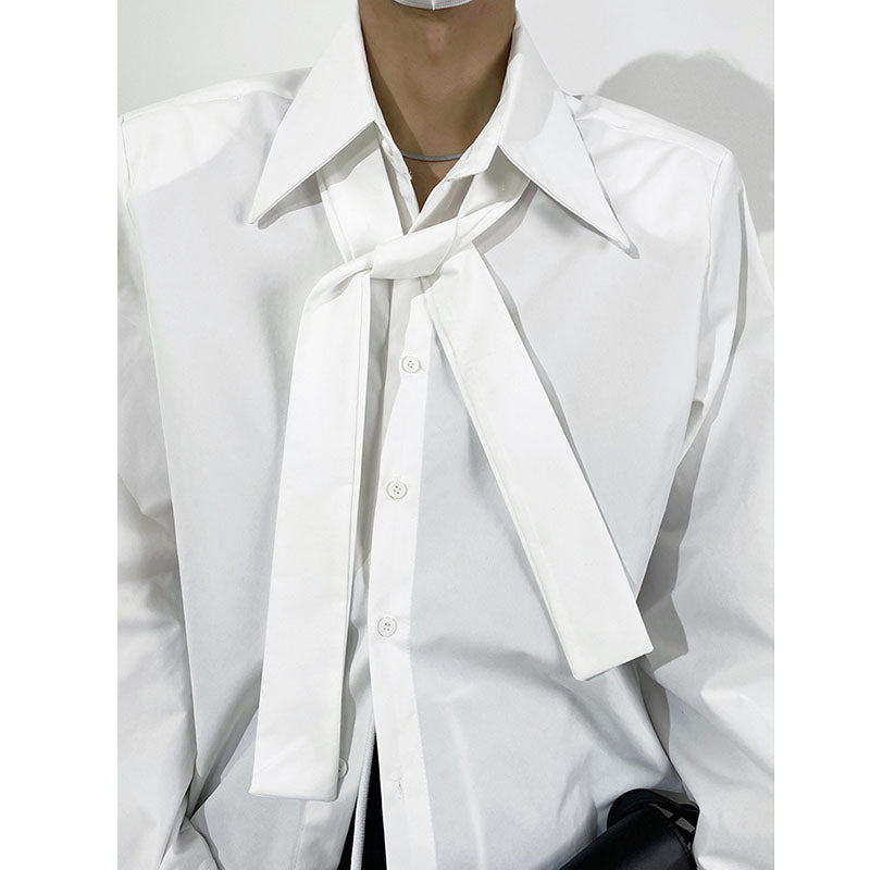 Loose Long-sleeve Shoulder-padded Shirt