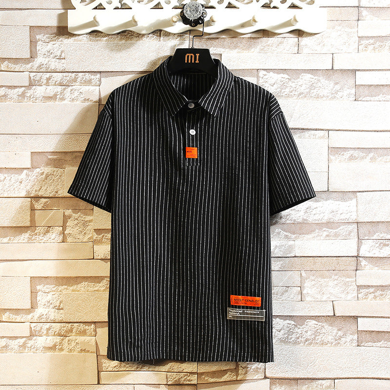 Stripe Polo Short Sleeve Top