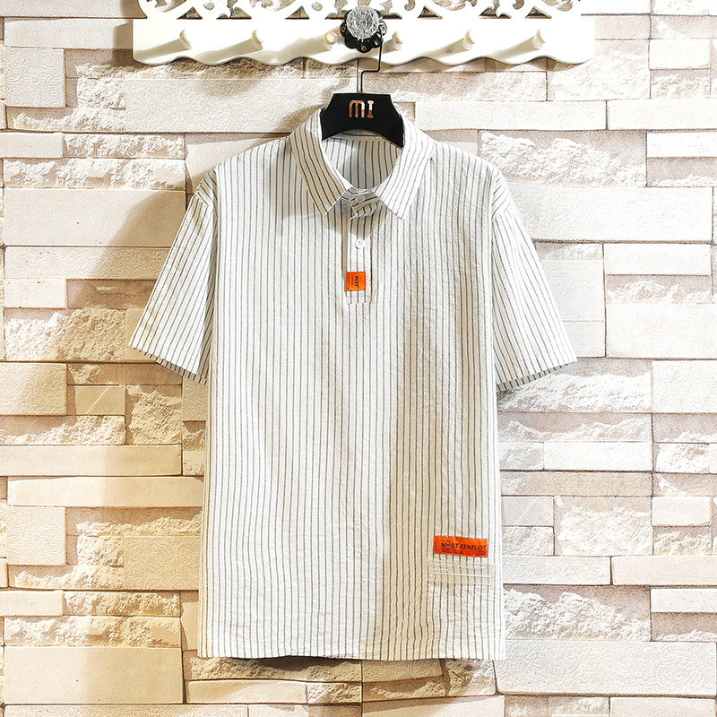 Stripe Polo Short Sleeve Top