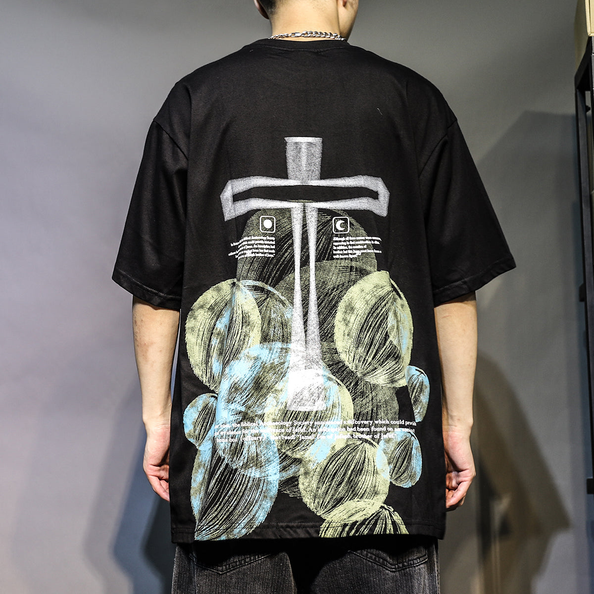 Cross Print Loose Tee