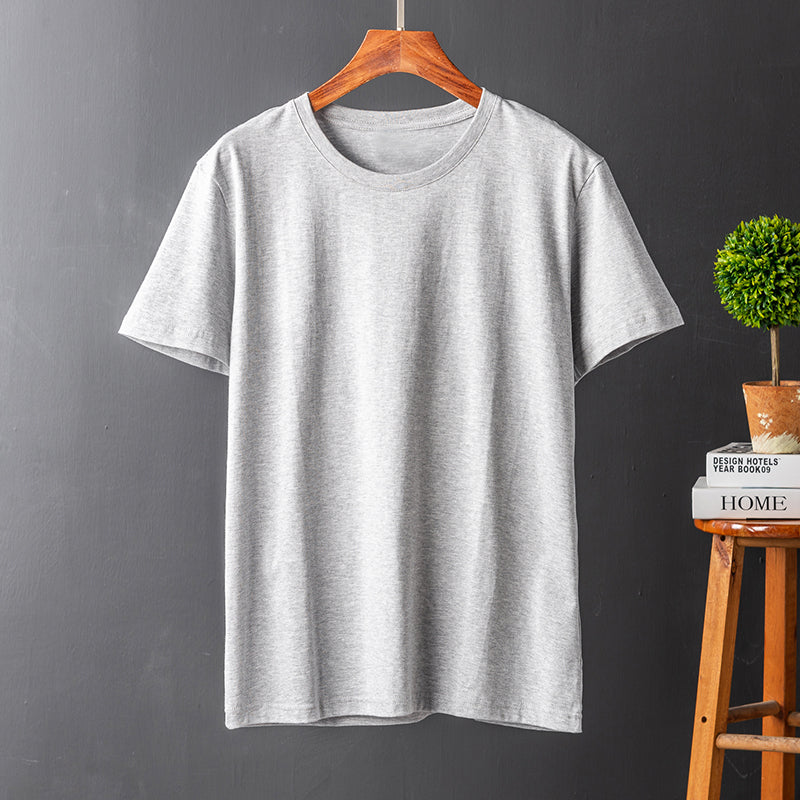 Men's Casual Solid Color Retro Round Neck Overalls Short Sleeve T-Shirt