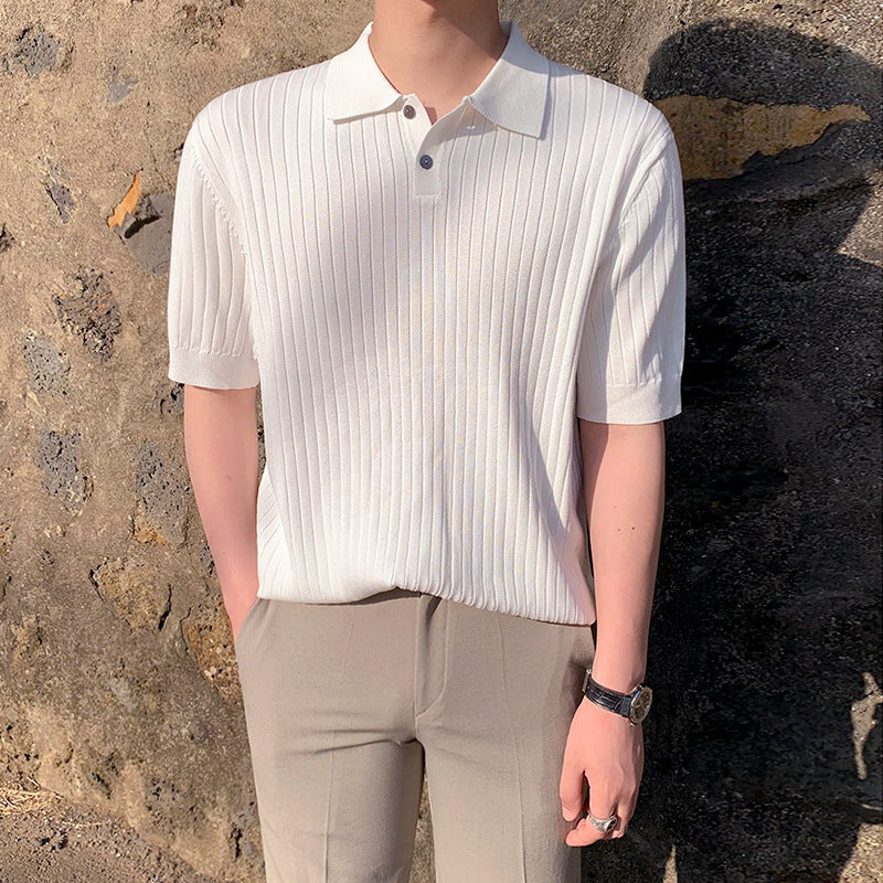 Men's Summer Short Sleeve POLO Shirt Knit T-Shirt