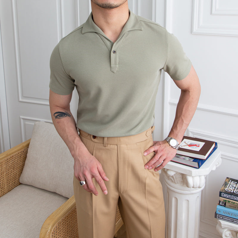 Men's British Casual Slim Short Sleeve POLO Shirt