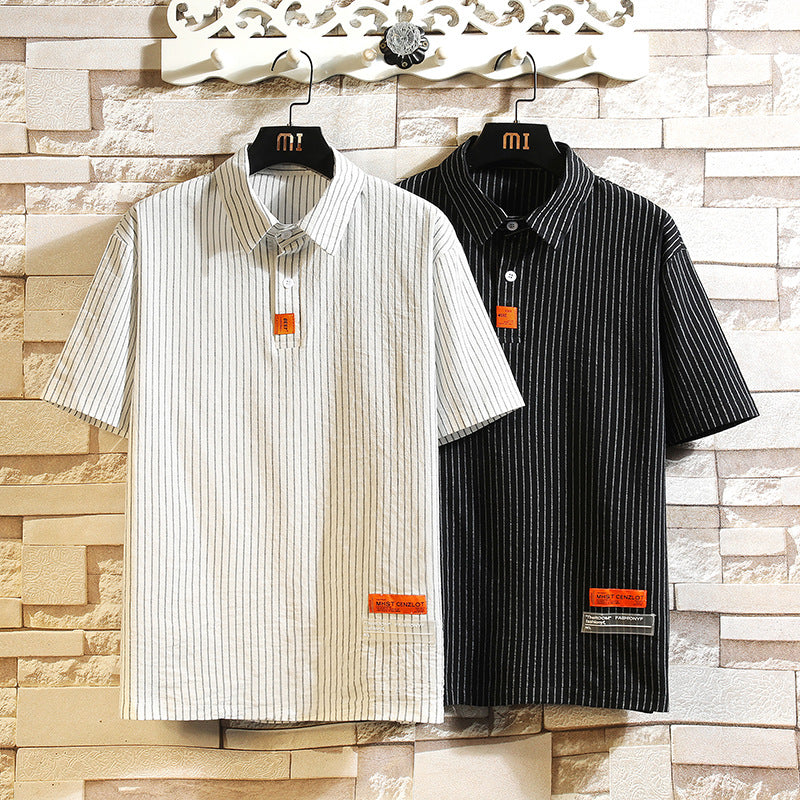 Stripe Polo Short Sleeve Top