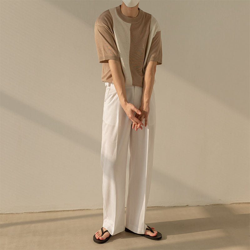 Men's Vintage Knitted Short Sleeve Bottoming Shirt