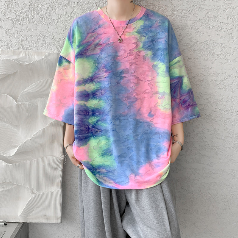 Tie-dye Ice Silk Quick-drying Short-sleeved T-shirt