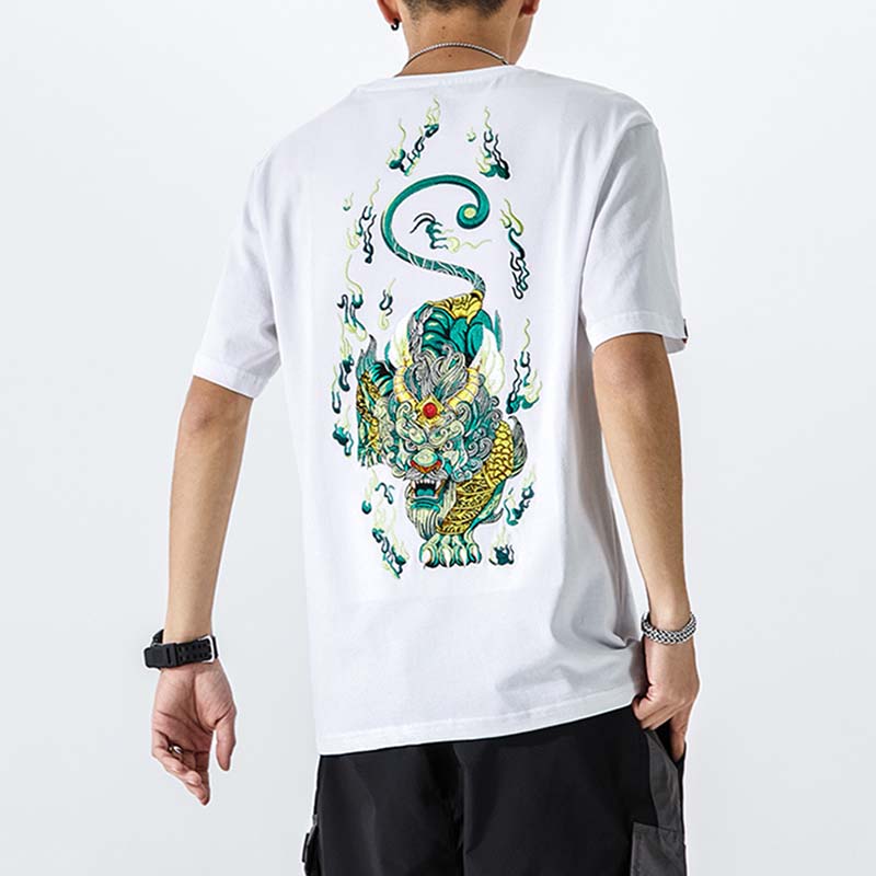 Embroidered Cotton Short-sleeved T-shirt