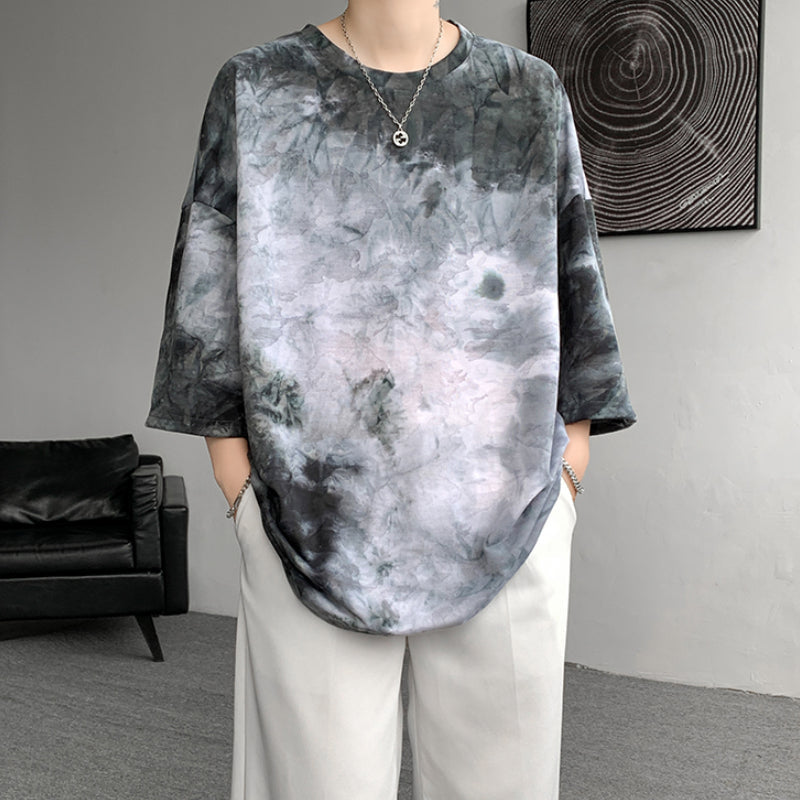 Tie-dye Ice Silk Quick-drying Short-sleeved T-shirt