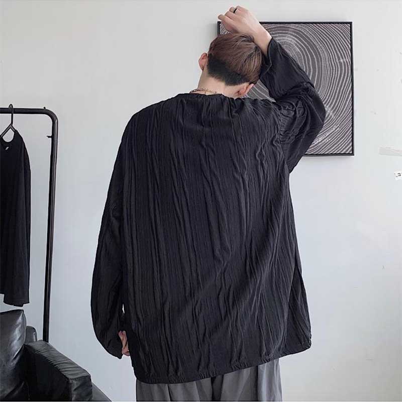 Men's Loose Drape Retro Casual Solid Color T-Shirt