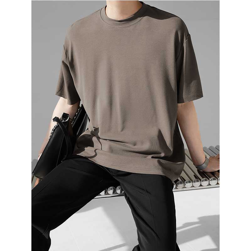 Loose and Versatile Round Neck Solid Color T-shirt